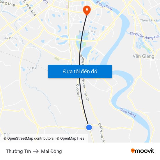 Thường Tín to Mai Động map