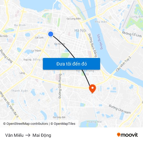 Văn Miếu to Mai Động map