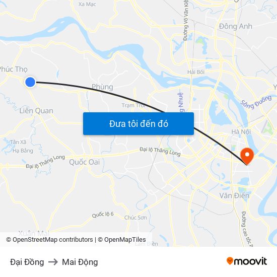Đại Đồng to Mai Động map