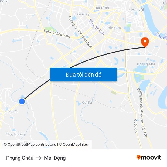 Phụng Châu to Mai Động map