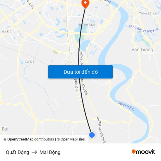 Quất Động to Mai Động map