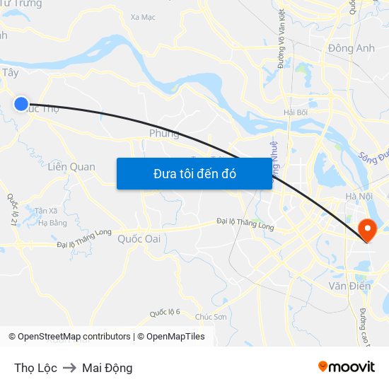 Thọ Lộc to Mai Động map