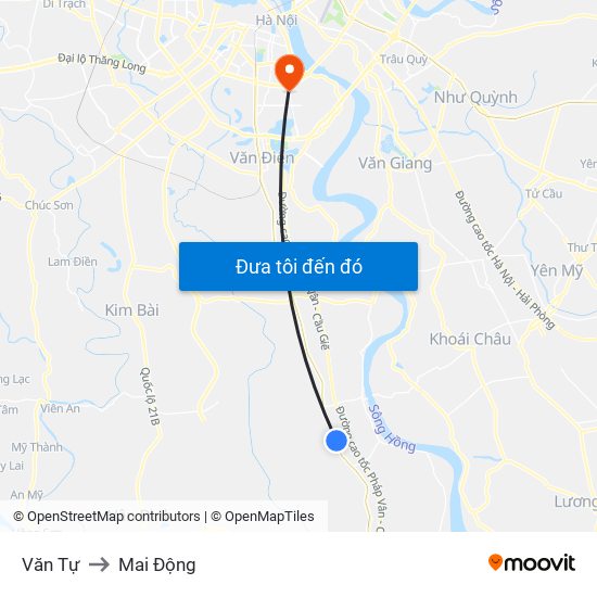 Văn Tự to Mai Động map