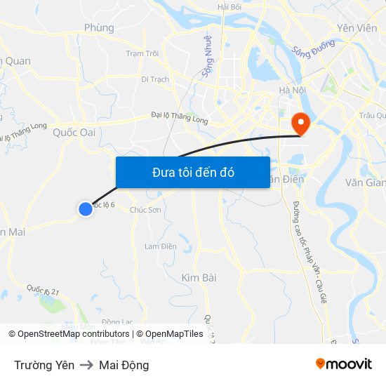 Trường Yên to Mai Động map