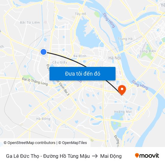 Ga Lê Đức Thọ - Đường Hồ Tùng Mậu to Mai Động map
