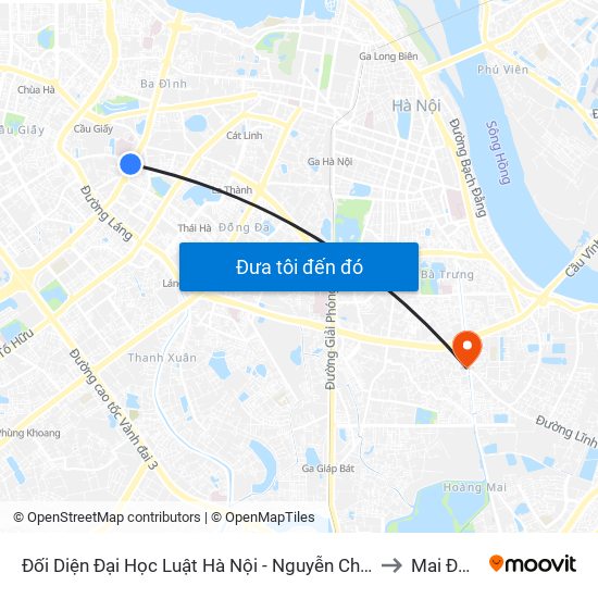 Đối Diện Đại Học Luật Hà Nội - Nguyễn Chí Thanh to Mai Động map