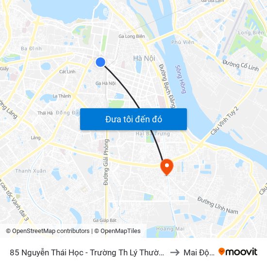 85 Nguyễn Thái Học - Trường Th Lý Thường Kiệt to Mai Động map