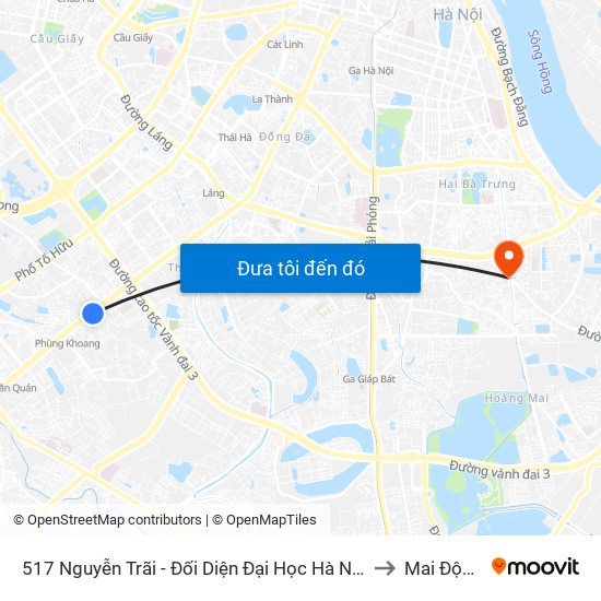 517 Nguyễn Trãi - Đối Diện Đại Học Hà Nội to Mai Động map