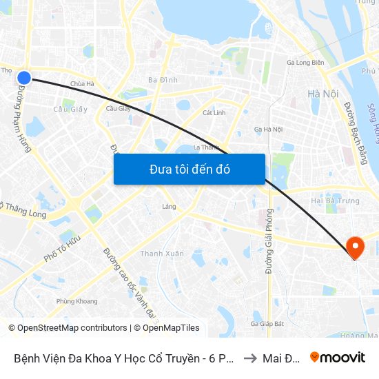 Bệnh Viện Đa Khoa Y Học Cổ Truyền - 6 Phạm Hùng to Mai Động map