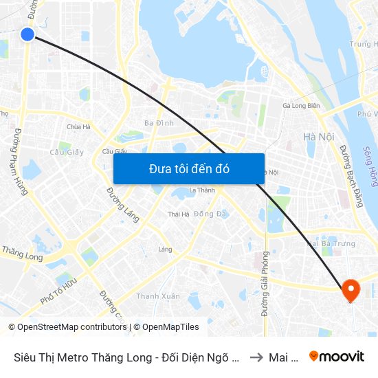 Siêu Thị Metro Thăng Long - Đối Diện Ngõ 599 Phạm Văn Đồng to Mai Động map