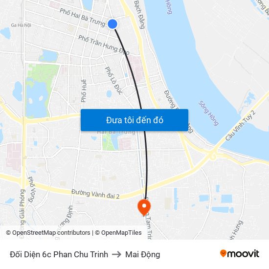 Đối Diện 6c Phan Chu Trinh to Mai Động map