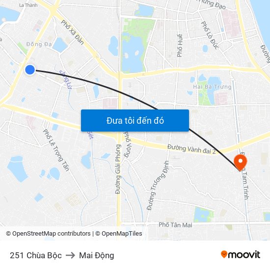 251 Chùa Bộc to Mai Động map