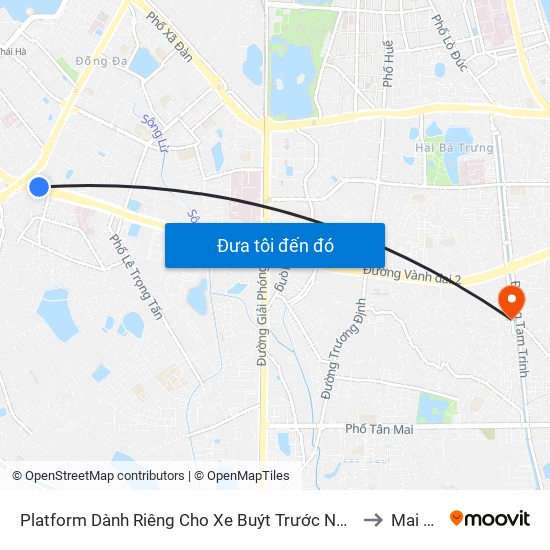 Platform Dành Riêng Cho Xe Buýt Trước Nhà 604 Trường Chinh to Mai Động map