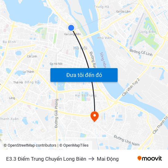 E3.3 Điểm Trung Chuyển Long Biên to Mai Động map