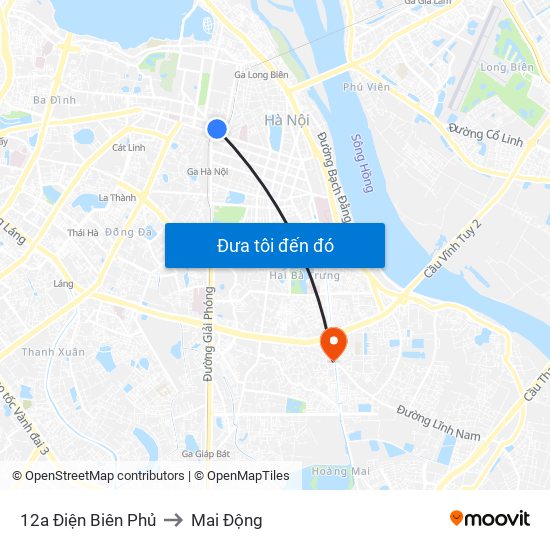 12a Điện Biên Phủ to Mai Động map