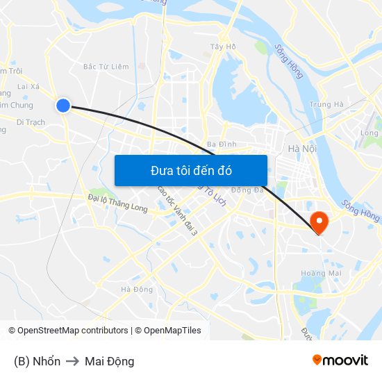 (B) Nhổn to Mai Động map