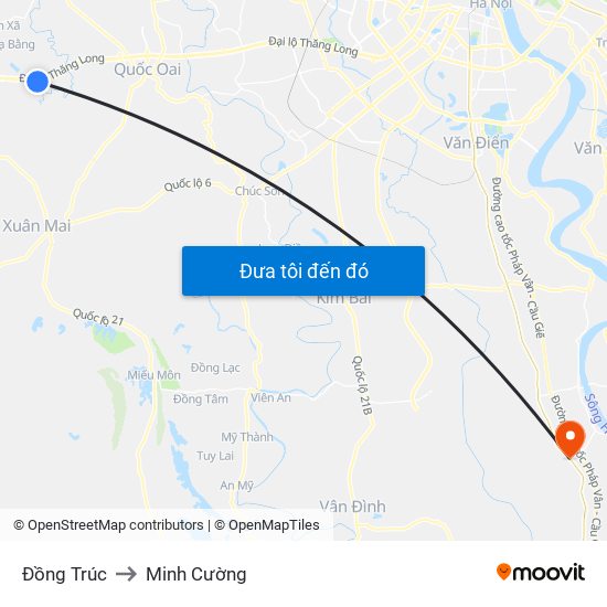 Đồng Trúc to Minh Cường map