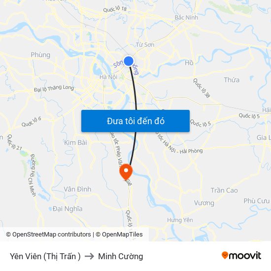 Yên Viên (Thị Trấn ) to Minh Cường map