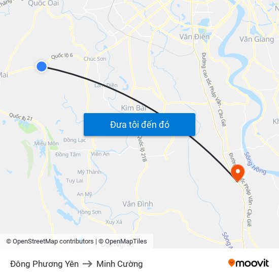 Đông Phương Yên to Minh Cường map