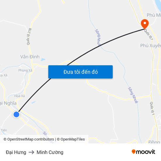 Đại Hưng to Minh Cường map