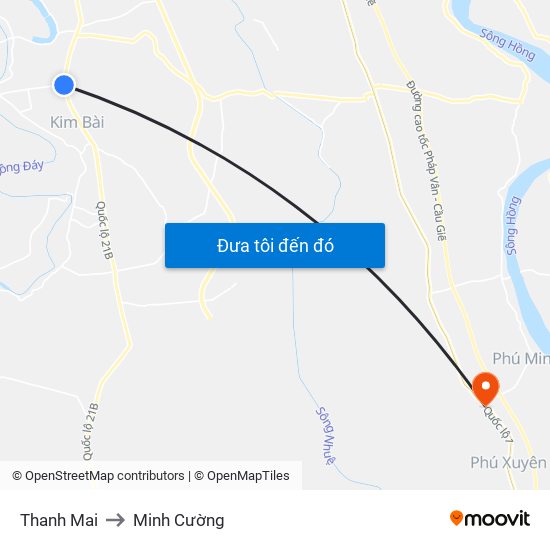 Thanh Mai to Minh Cường map