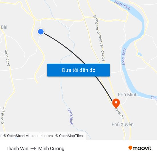 Thanh Văn to Minh Cường map