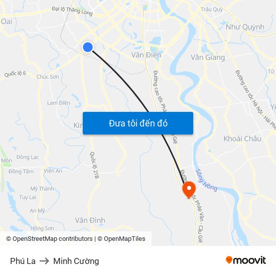 Phú La to Minh Cường map
