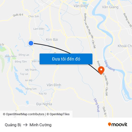 Quảng Bị to Minh Cường map