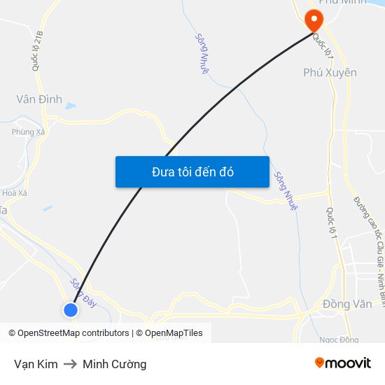 Vạn Kim to Minh Cường map