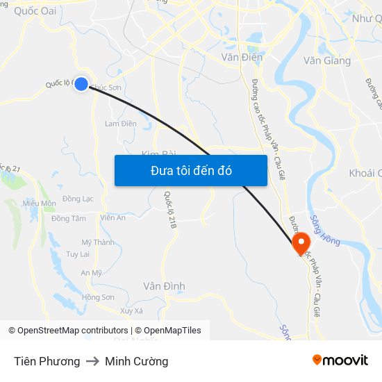 Tiên Phương to Minh Cường map