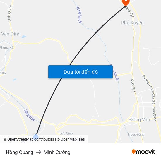 Hồng Quang to Minh Cường map