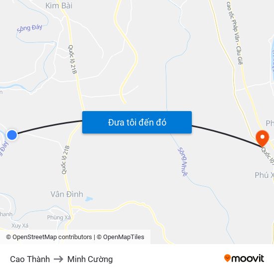 Cao Thành to Minh Cường map