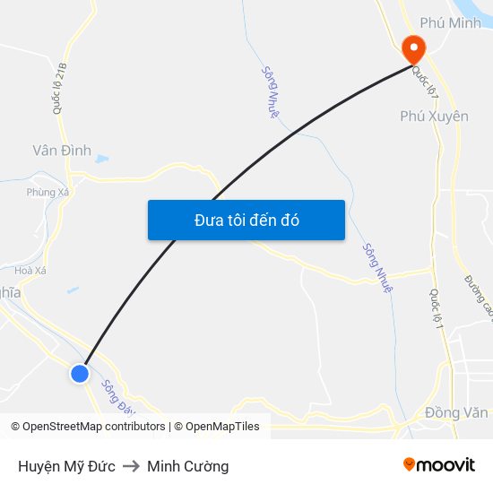 Huyện Mỹ Đức to Minh Cường map