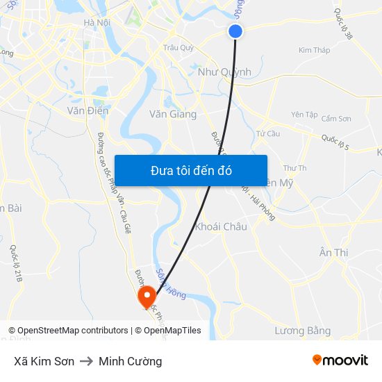 Xã Kim Sơn to Minh Cường map