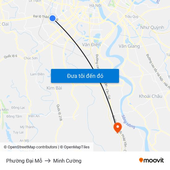 Phường Đại Mỗ to Minh Cường map