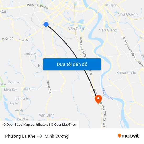 Phường La Khê to Minh Cường map