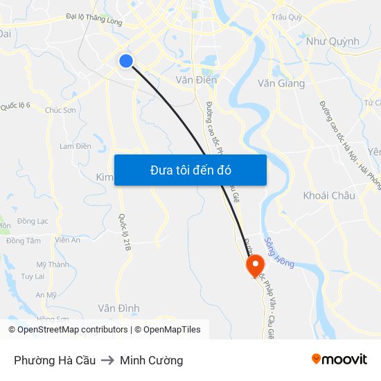 Phường Hà Cầu to Minh Cường map