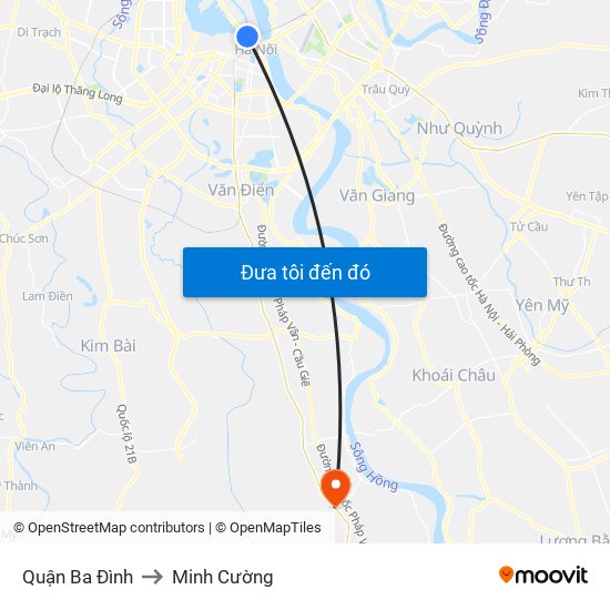 Quận Ba Đình to Minh Cường map