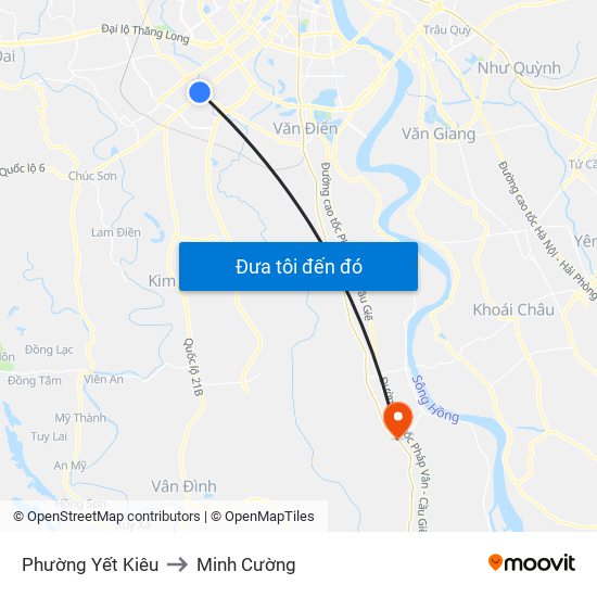 Phường Yết Kiêu to Minh Cường map