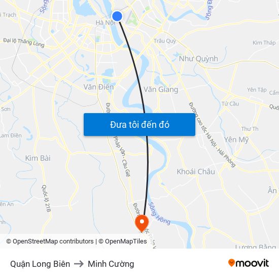 Quận Long Biên to Minh Cường map