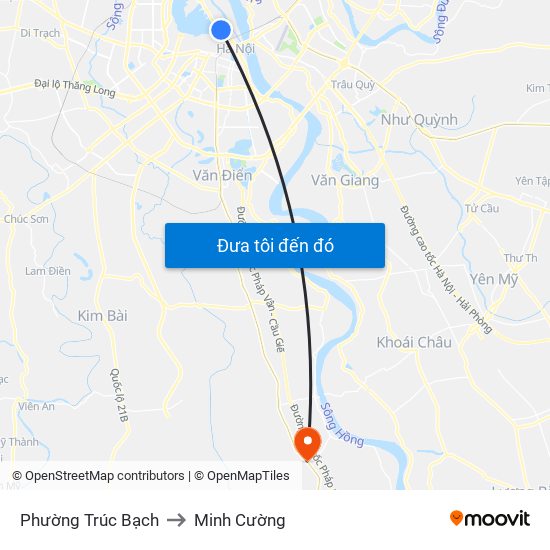 Phường Trúc Bạch to Minh Cường map