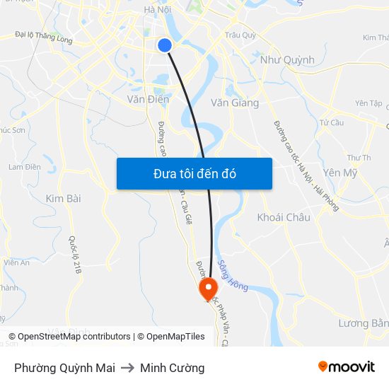 Phường Quỳnh Mai to Minh Cường map