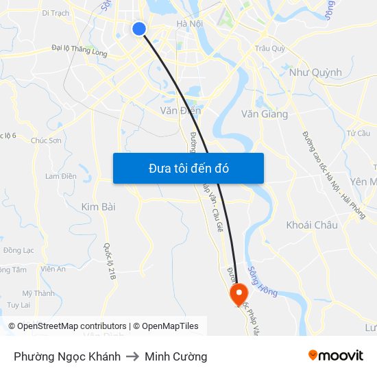 Phường Ngọc Khánh to Minh Cường map