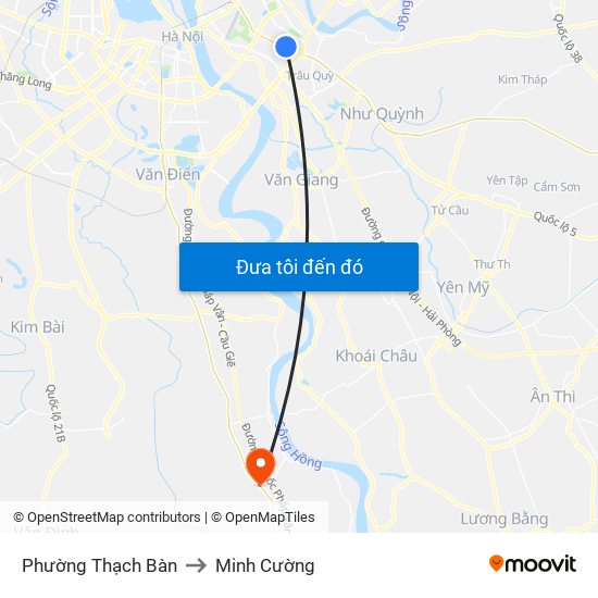 Phường Thạch Bàn to Minh Cường map