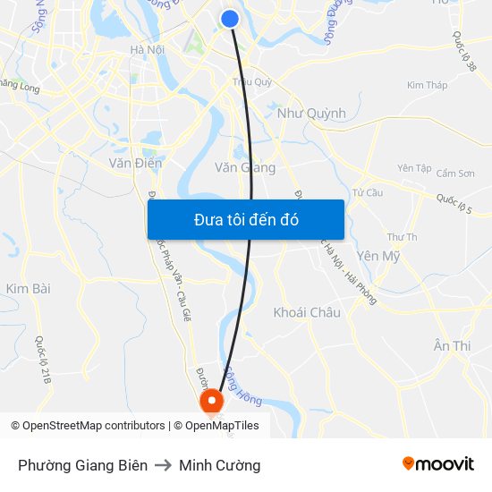 Phường Giang Biên to Minh Cường map