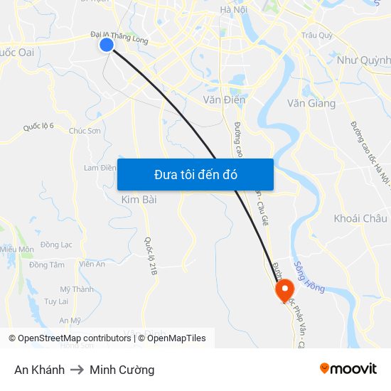 An Khánh to Minh Cường map