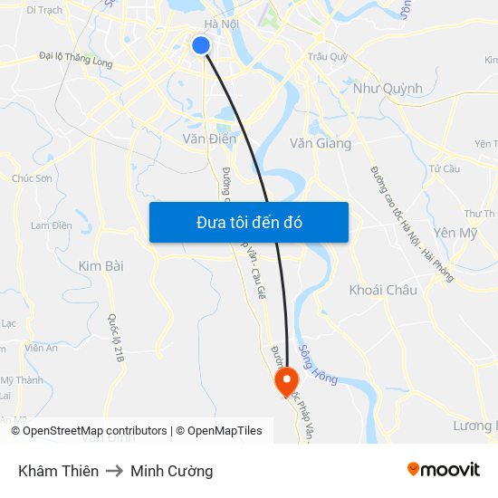 Khâm Thiên to Minh Cường map