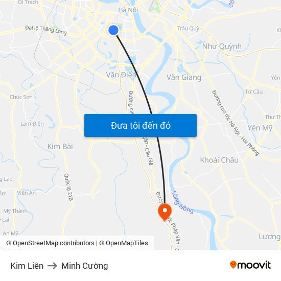 Kim Liên to Minh Cường map