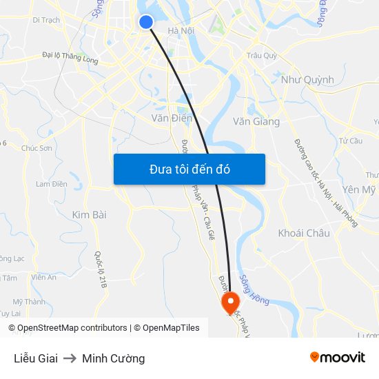 Liễu Giai to Minh Cường map