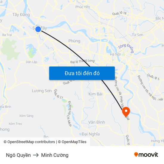 Ngô Quyền to Minh Cường map